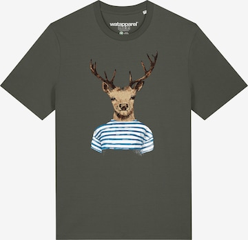 Watapparel Shirt 'Hirsch' in Grün: Vorderseite