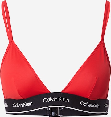 Calvin Klein Swimwear Triangle Bikini top 'Meta Legacy' in Red: front