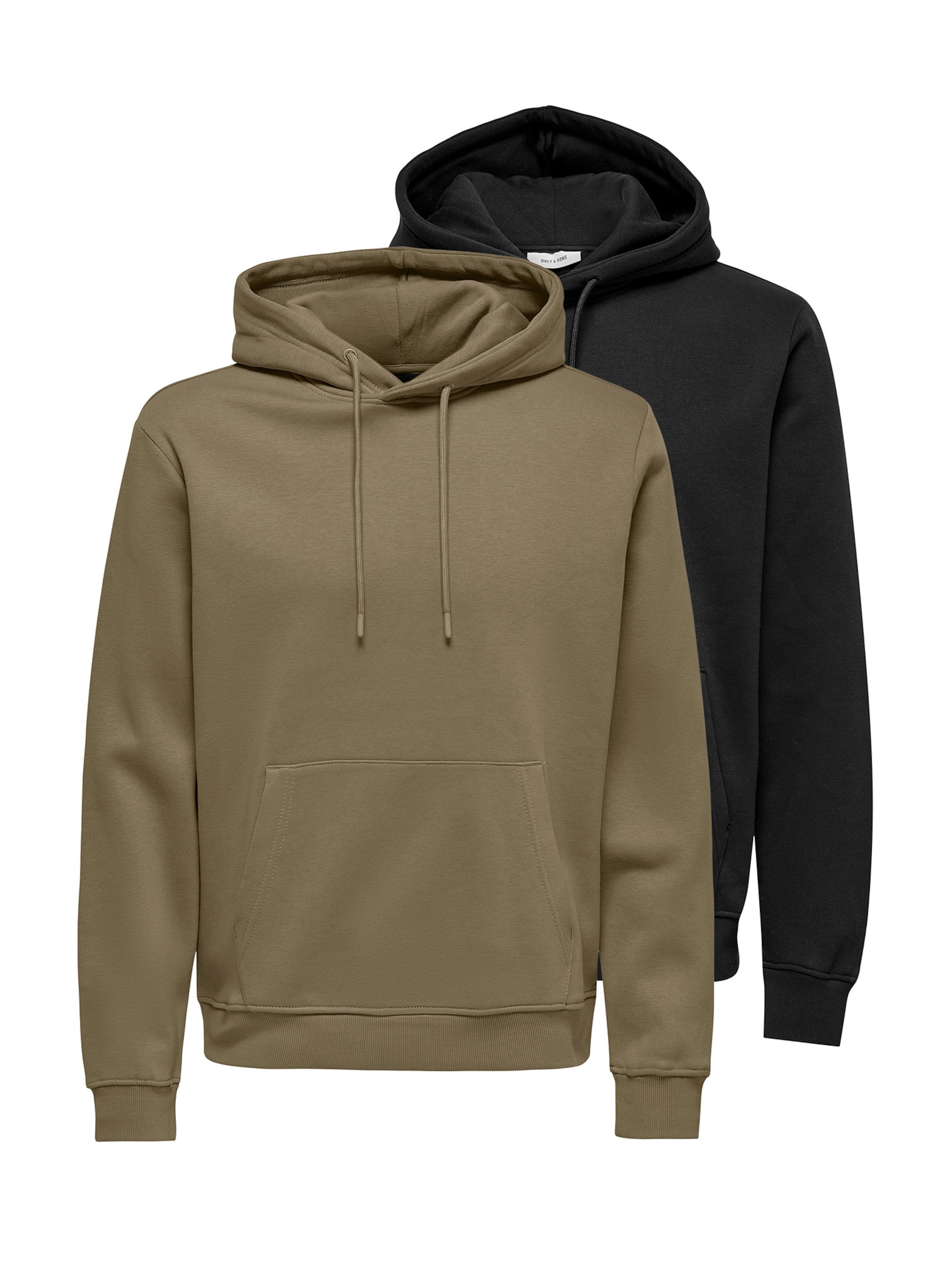 Only & Sons Sweatshirt 'Connor' in Brown: front