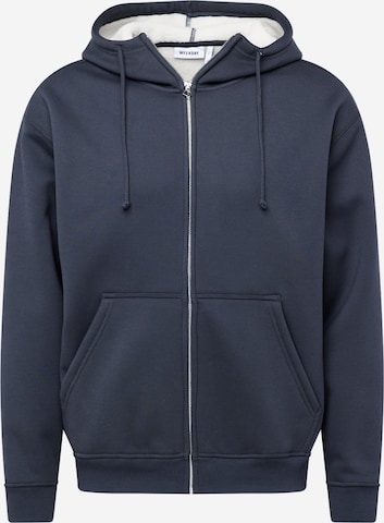 WEEKDAY Zip-Up Hoodie 'Hassan' in Grey: front