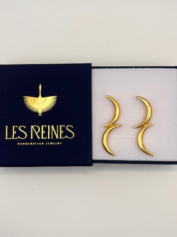 Les Reines Oorbellen 'Lunar Mirror' in Goud