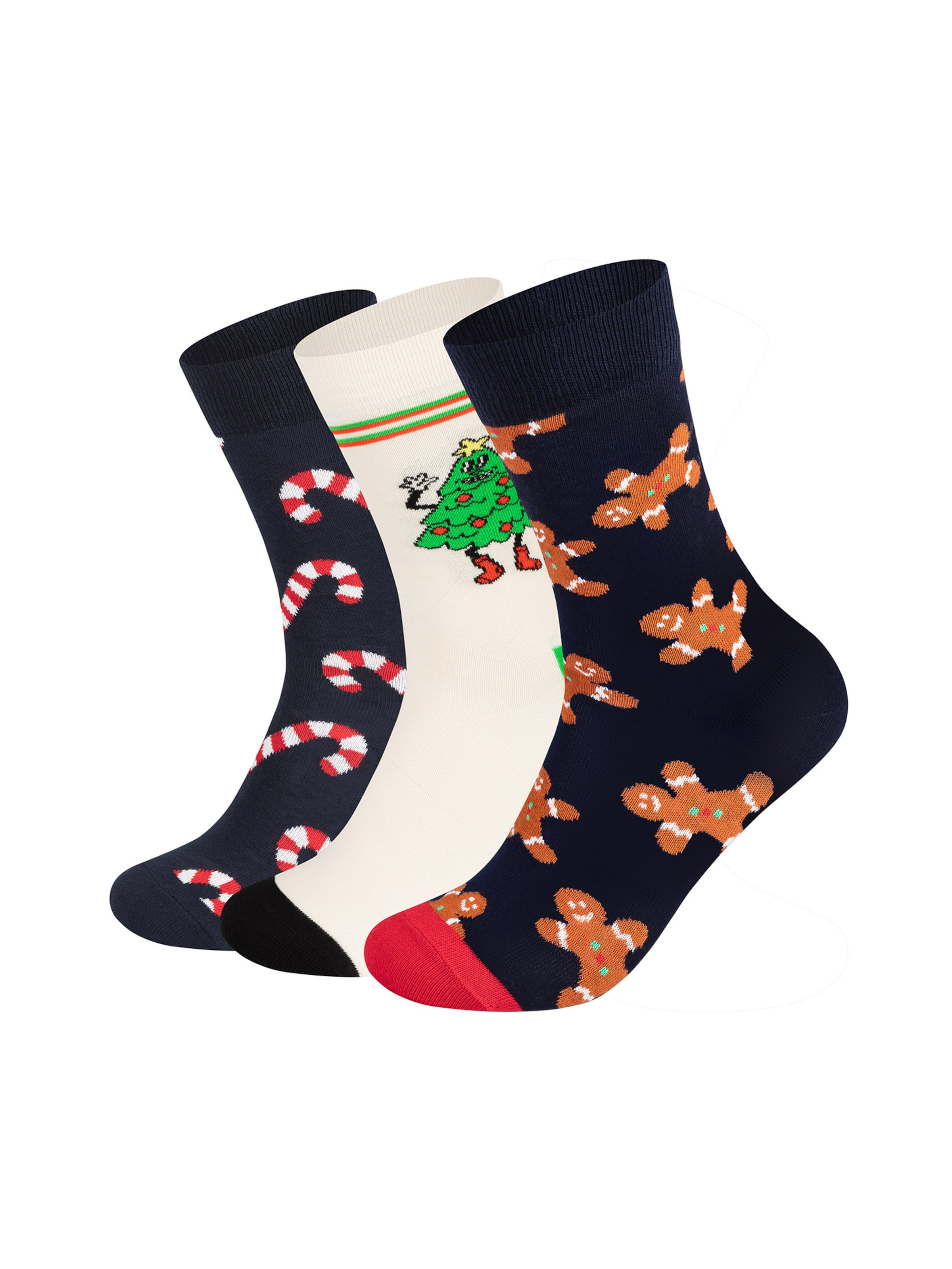 Happy Socks Sokker 'Gingerbread, Happy Tree and Candy Cane' i blå: forside