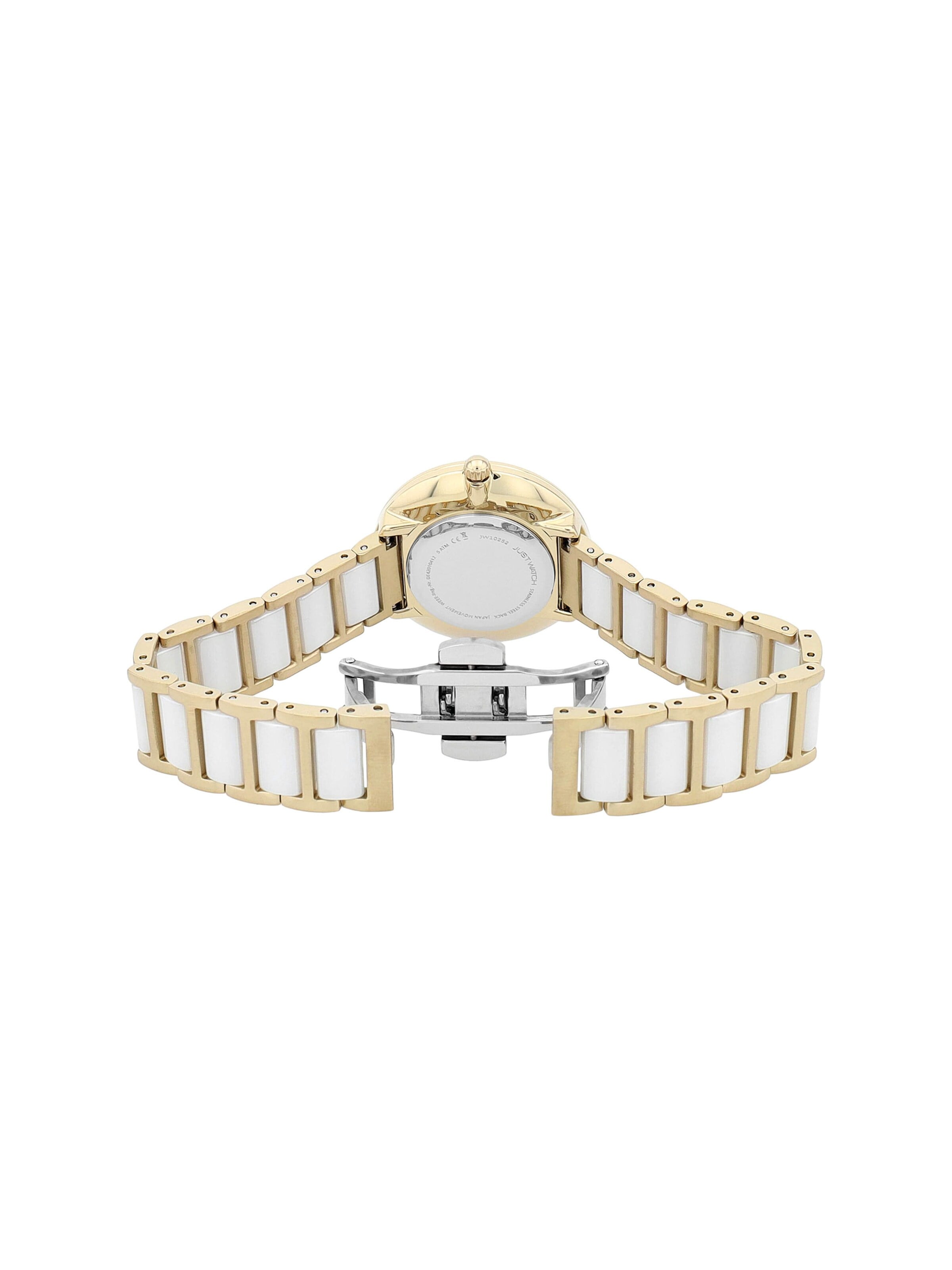 Just Watch Analog Watch 'Alma, Edelstahl/ Kermaik, 5 ATM' in Gold: front