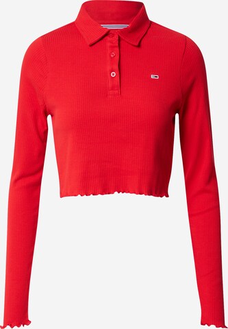 sarkans Tommy Jeans T-Krekls: no priekšpuses