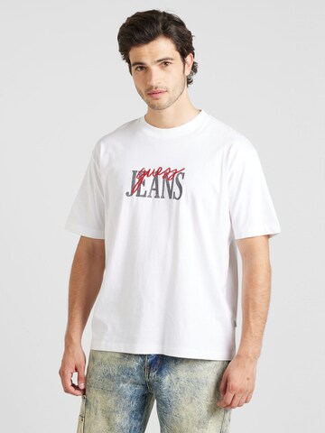 GUESS JEANS Majica | bela barva: sprednja stran