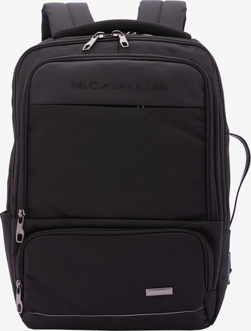 Zaino 'Zaino B Cavalli poliestere con zip e cavetto USB' di B. Cavalli in nero: frontale