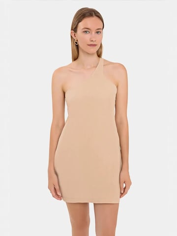 Hiccup Dress in Beige: front