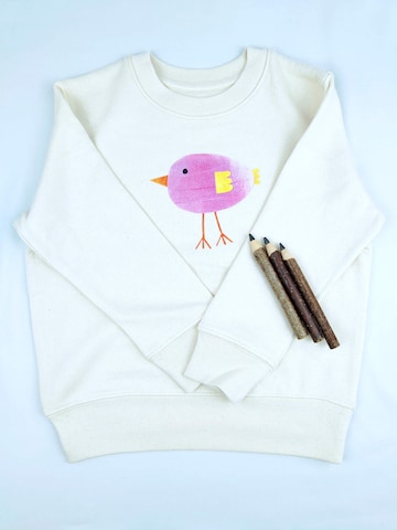 MelaDi Sweatshirt 'Lila Vogel' in White