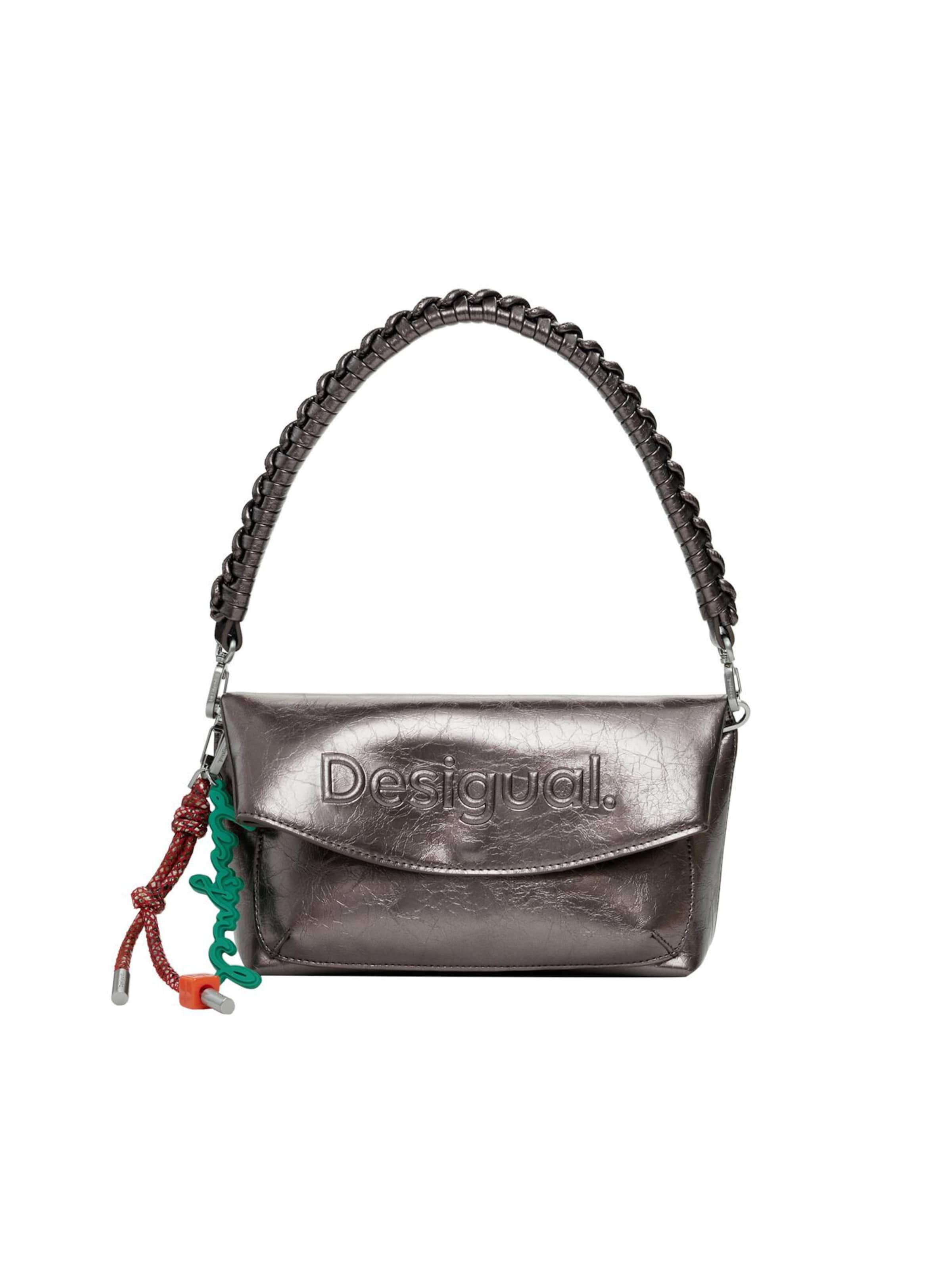 DesigualTorba preko ramena 'Half Logo Trokel' - srebro boja: prednji dio