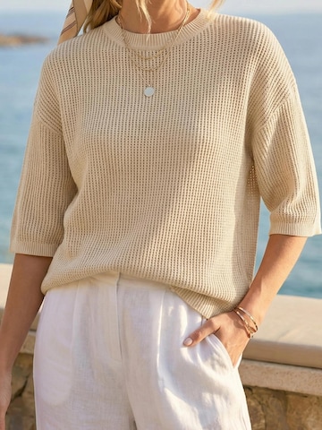 ARACH&CLOZ Pullover 'Strickpullover Damen 3/4-Arm Strickpullover'‌‌‌‌‌‌ in Beige