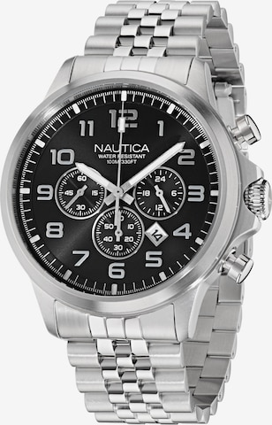 NAUTICA Analogt ur i sølv: forside