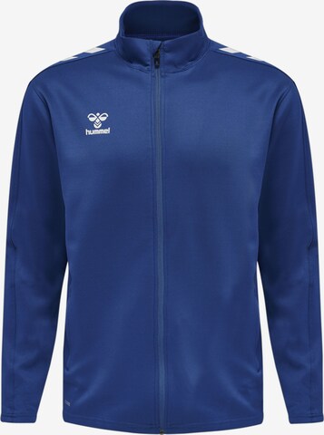 Hummel Athletic Zip-Up Hoodie 'Poly' in Blue: front