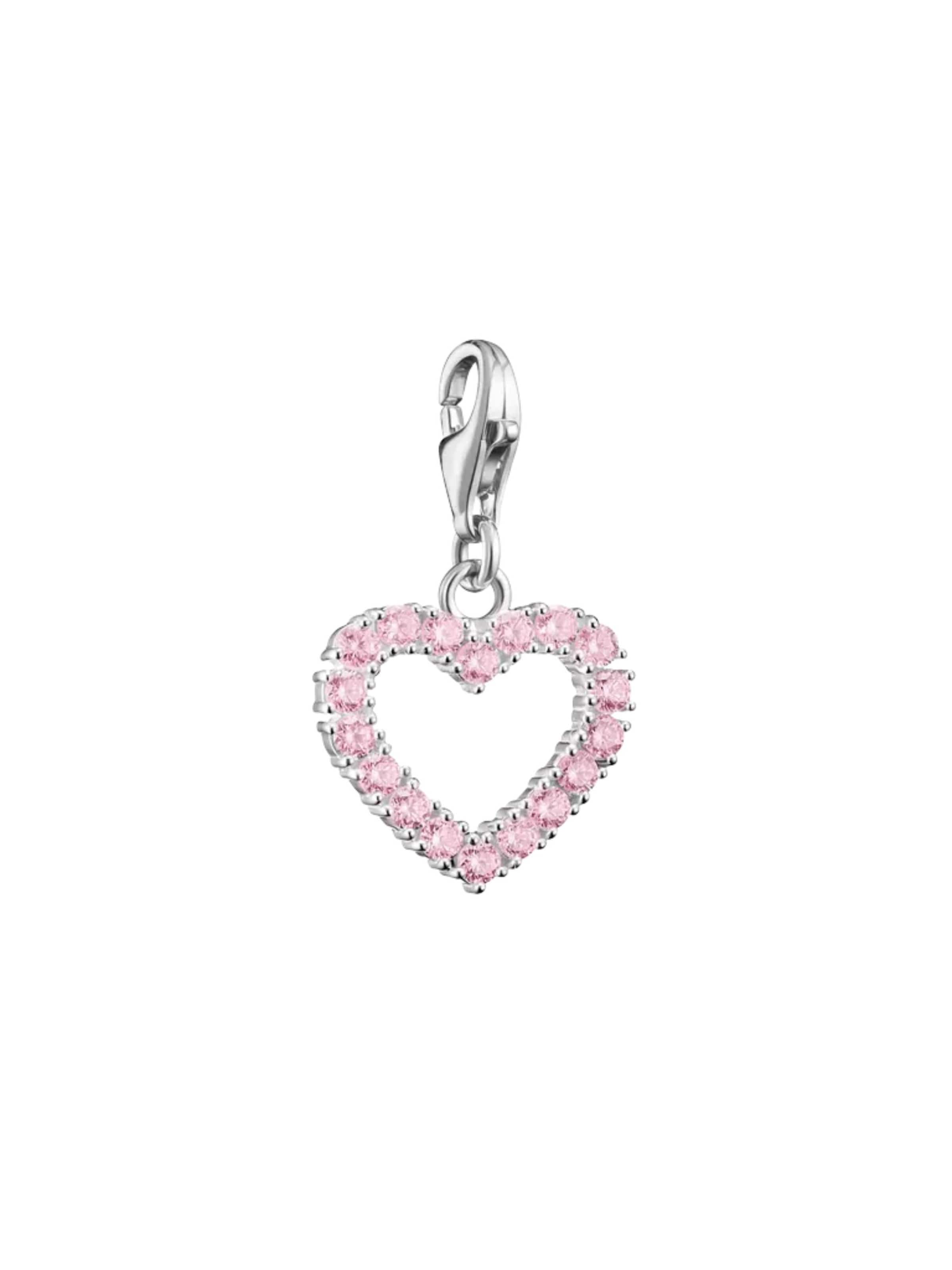 Pendentif 'Silver Charm Pendant Pink Heart' Thomas Sabo en rose : devant
