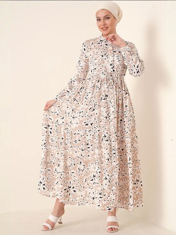 Bigdart - Vestidos camiseiros em bege: frente