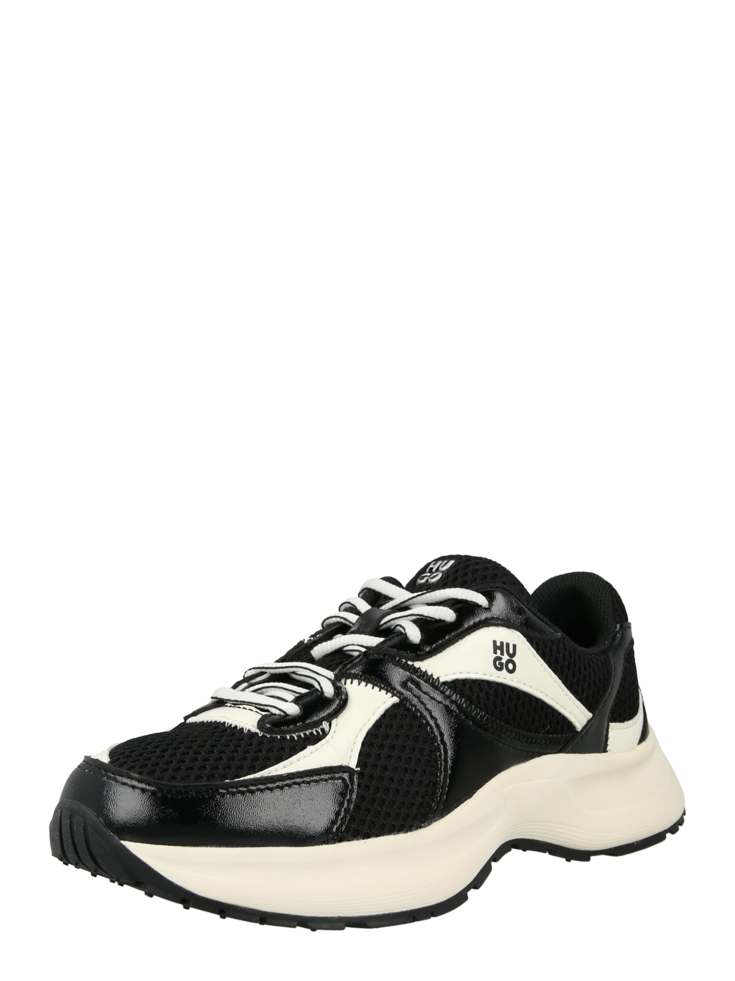 HUGO Σνίκερ χαμηλό 'Starlit' σε μαύρο: μπροστά