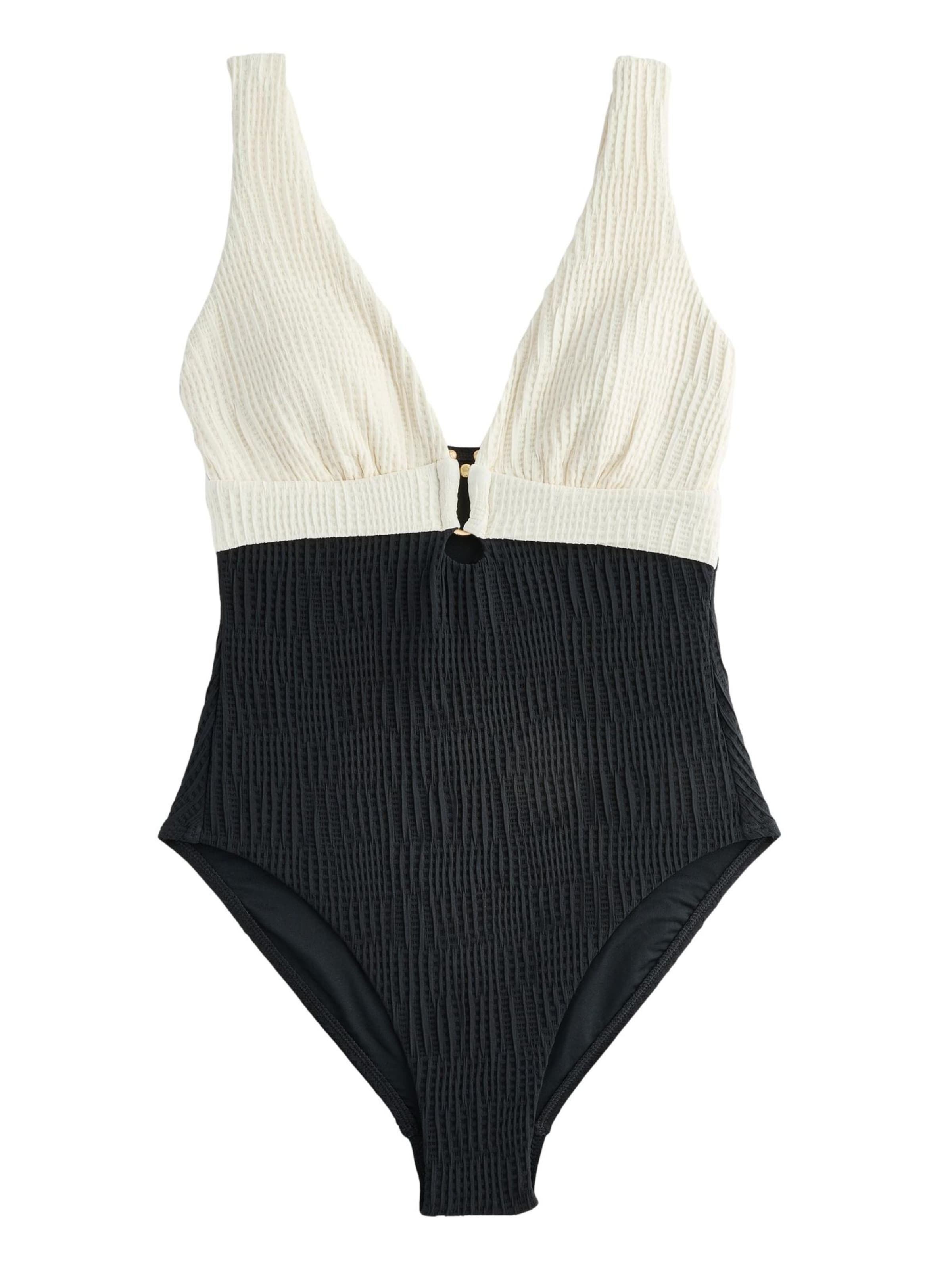 Mint Velvet Ολόσωμο μαγιό σε μαύρο / λευκό μαλλιού, Άποψη προϊόντος