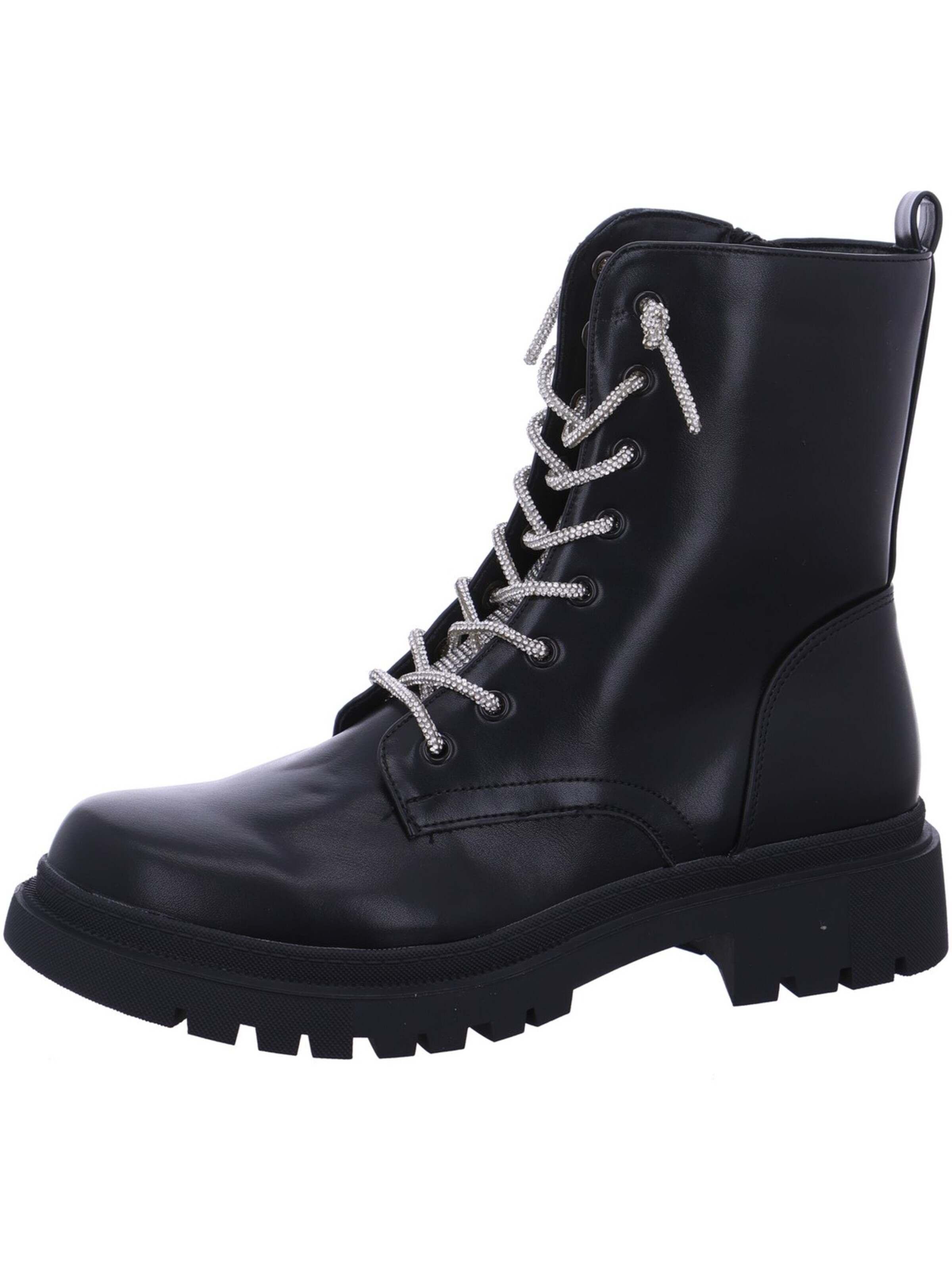 LA STRADA Lace-Up Ankle Boots in Black: front