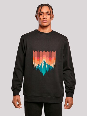 Sweat-shirt 'Berg Sonnenuntergang' F4NT4STIC en noir : devant