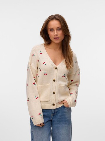 VERO MODA Knit Cardigan 'AWVALLEY' in Beige: front