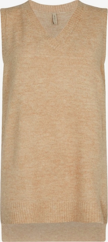 Soyaconcept Knitted Vest in Beige: front