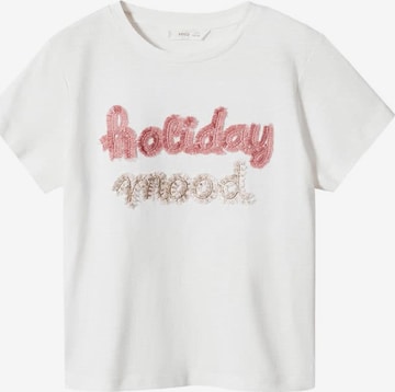 MANGO KIDS T-shirt 'Holiday' i vit: framsida