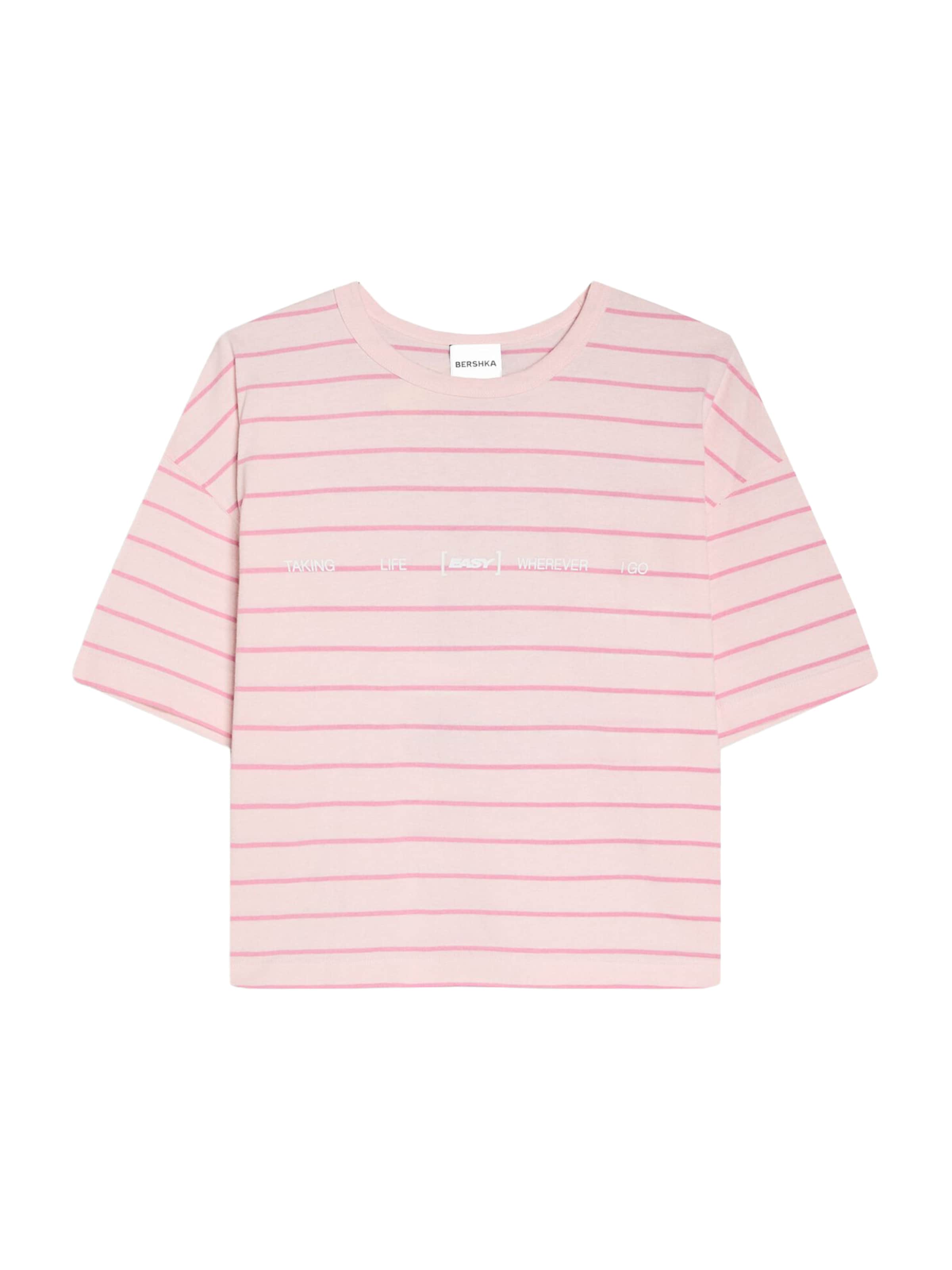 Bershka Póló - rózsaszín: elől