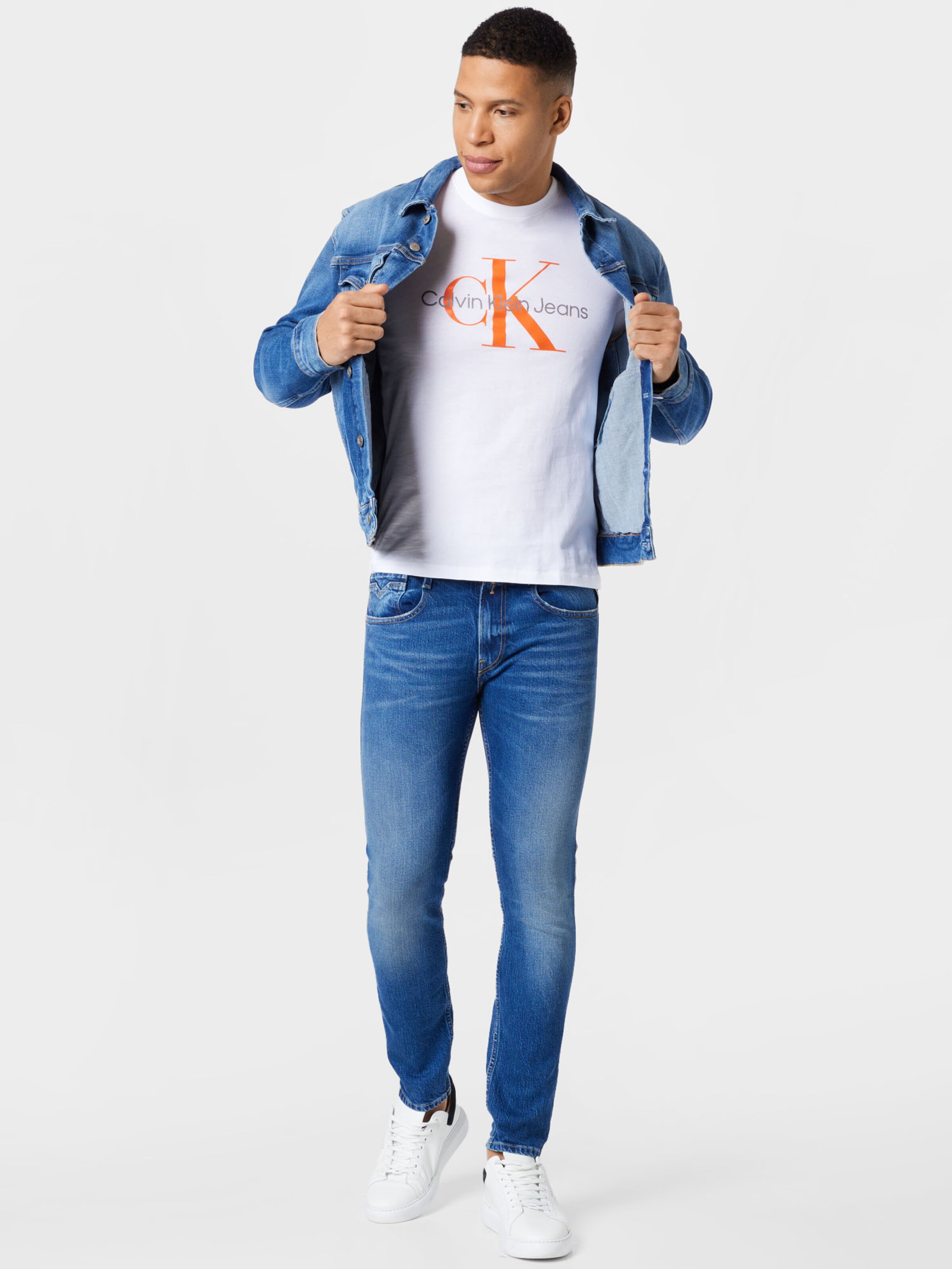 Più sostenibile Abbigliamento Calvin Klein Jeans Maglietta in Bianco 