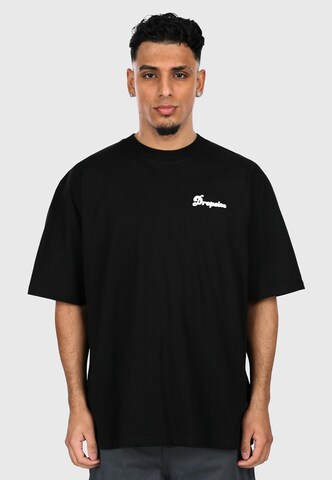 Dropsize Shirt 'Hustle Hard' in Zwart: voorkant