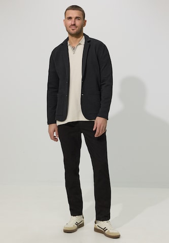 Street One MEN Regular fit Suit Jacket 'Terry Slub' in Black