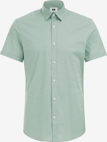 Coupe slim Chemise WE Fashion en vert : devant