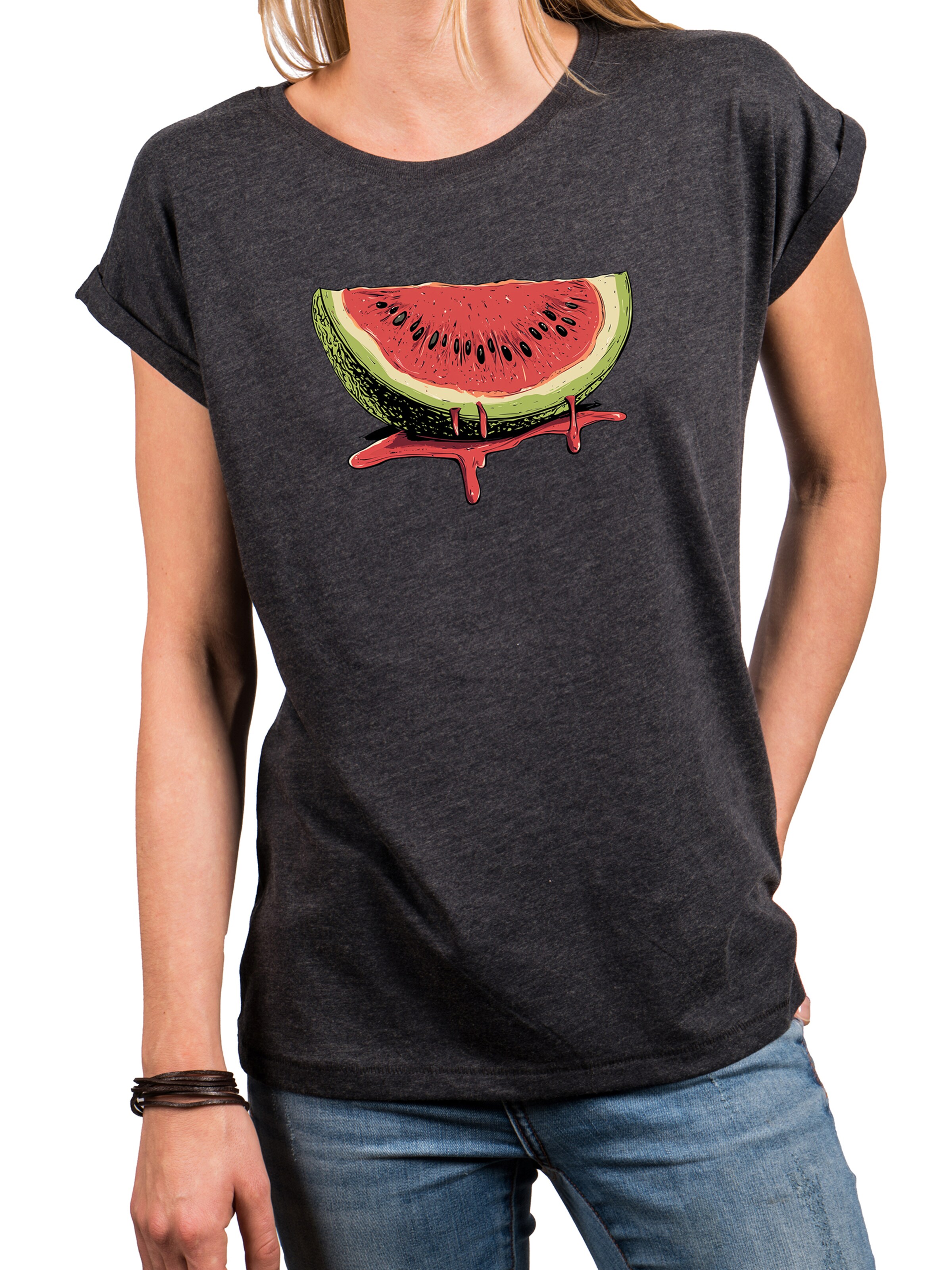 MAKAYA Shirt 'Watermelon' in Grey