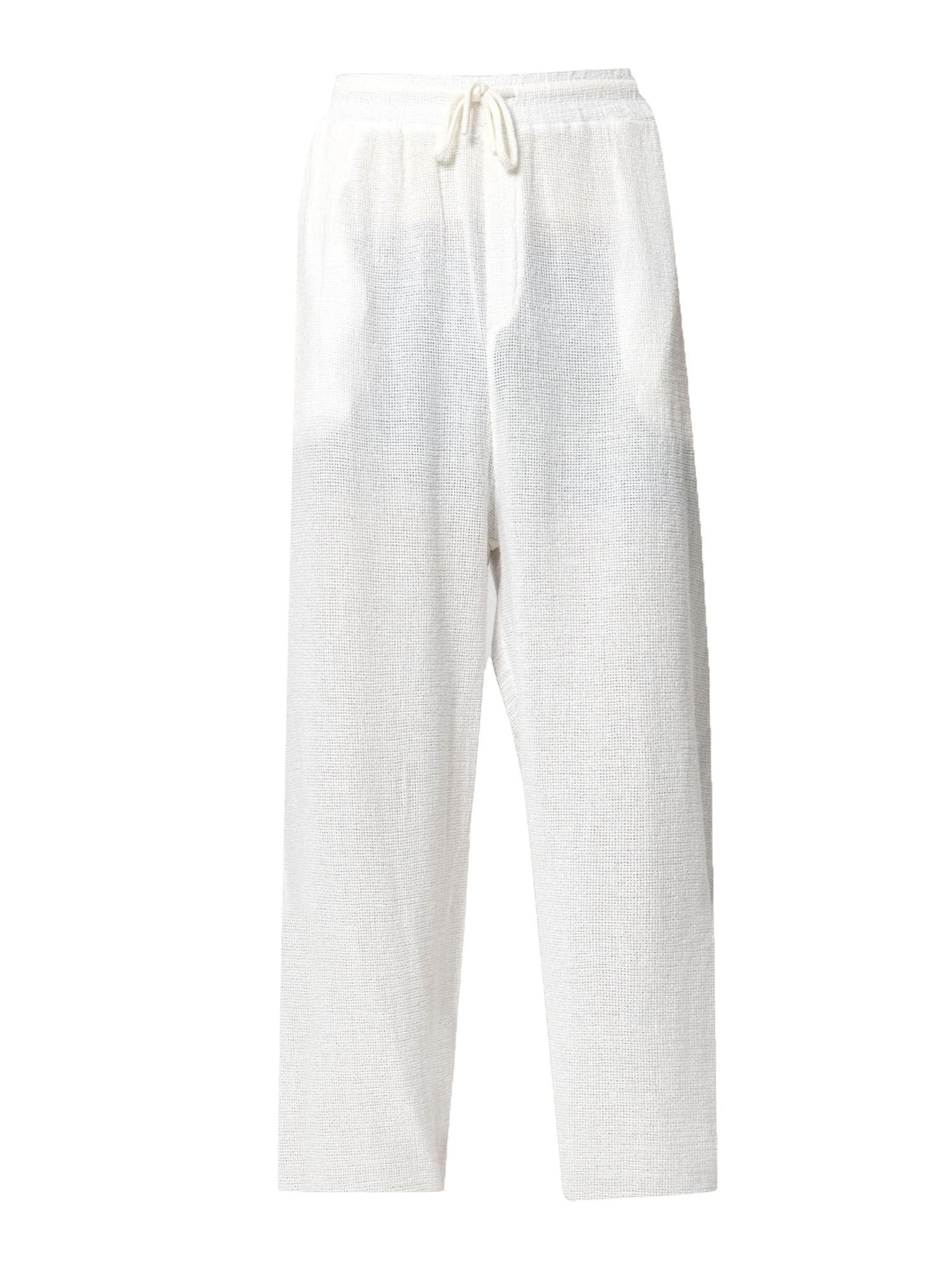 Loosefit Pantaloni 'Hepatica' di VAMOS CLO in bianco: frontale