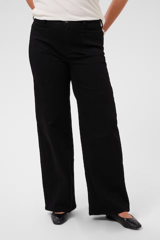 KAFFE CURVE Wide Leg Hose ' KCBrookie' in Schwarz: Vorderseite