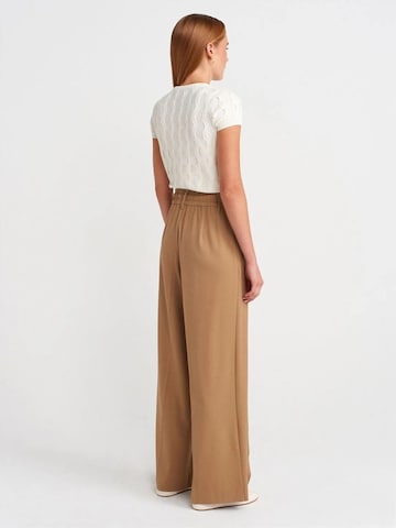 Dilvin Wide leg Pants in Brown