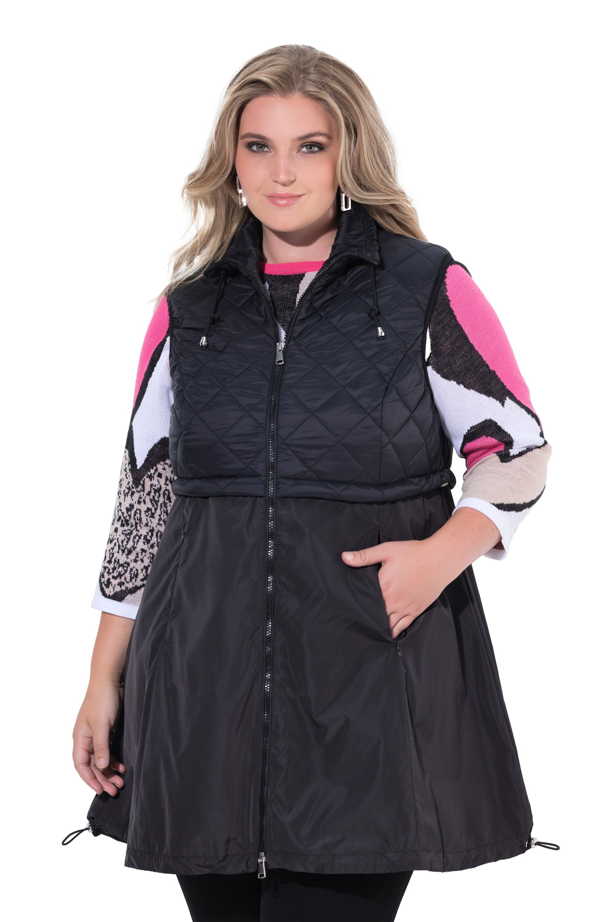 MIAMODA Vest in Black: front