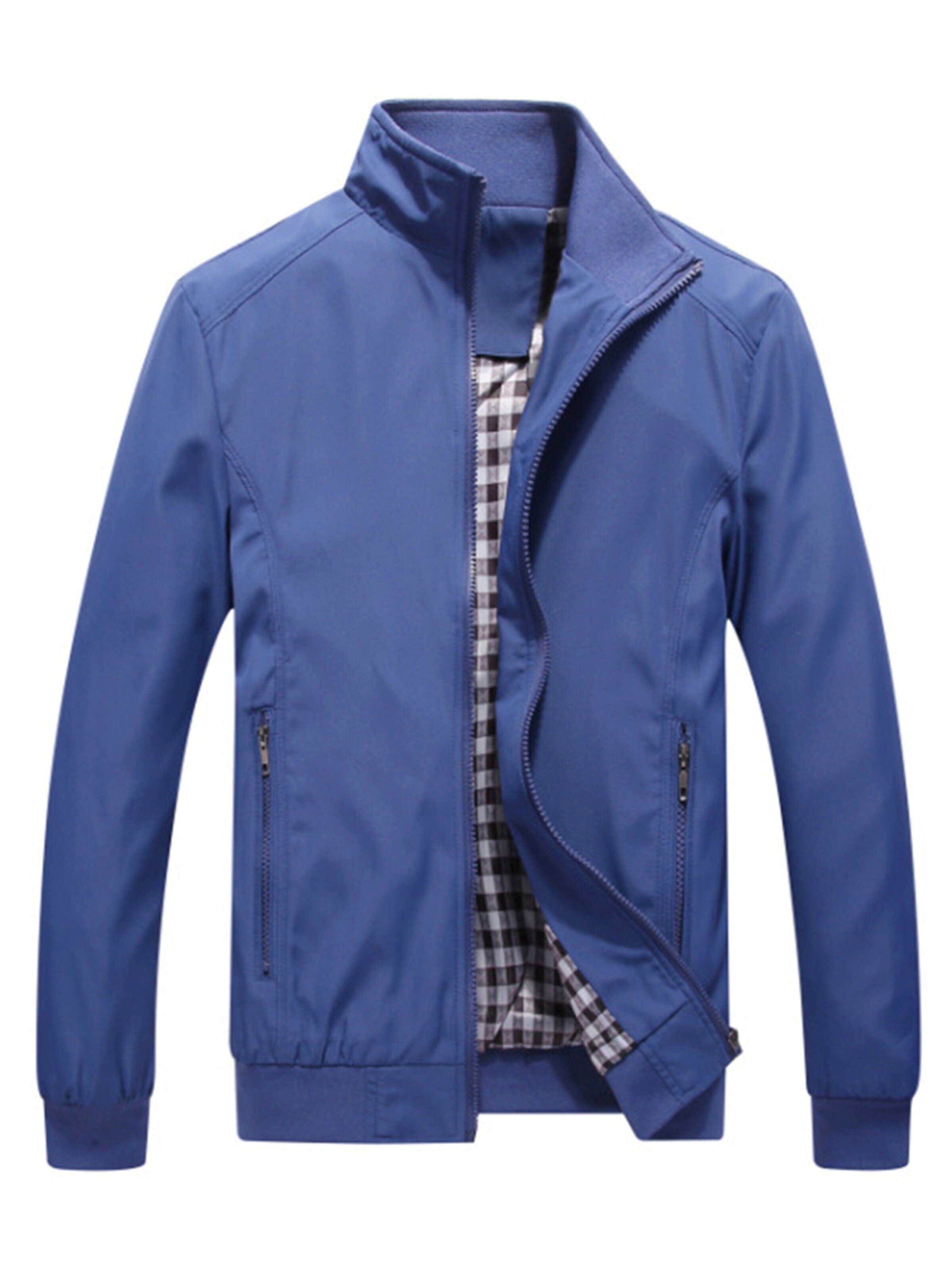 YOUTHUP Between-Season Jacket 'Kragen' in Blue: front