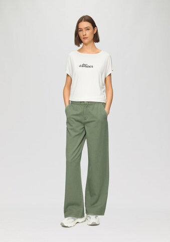 s.Oliver Wide leg Trousers in Green: front