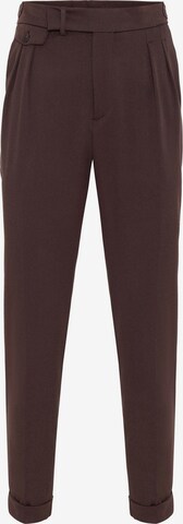 Antioch Slim fit Pleat-Front Pants in Brown: front