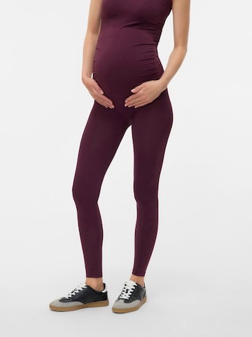 Skinny Leggings 'MLTIA JEANNE' de la MAMALICIOUS pe roșu: față