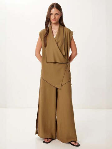 Pantalons de tailleur Happiness İstanbul en vert : devant