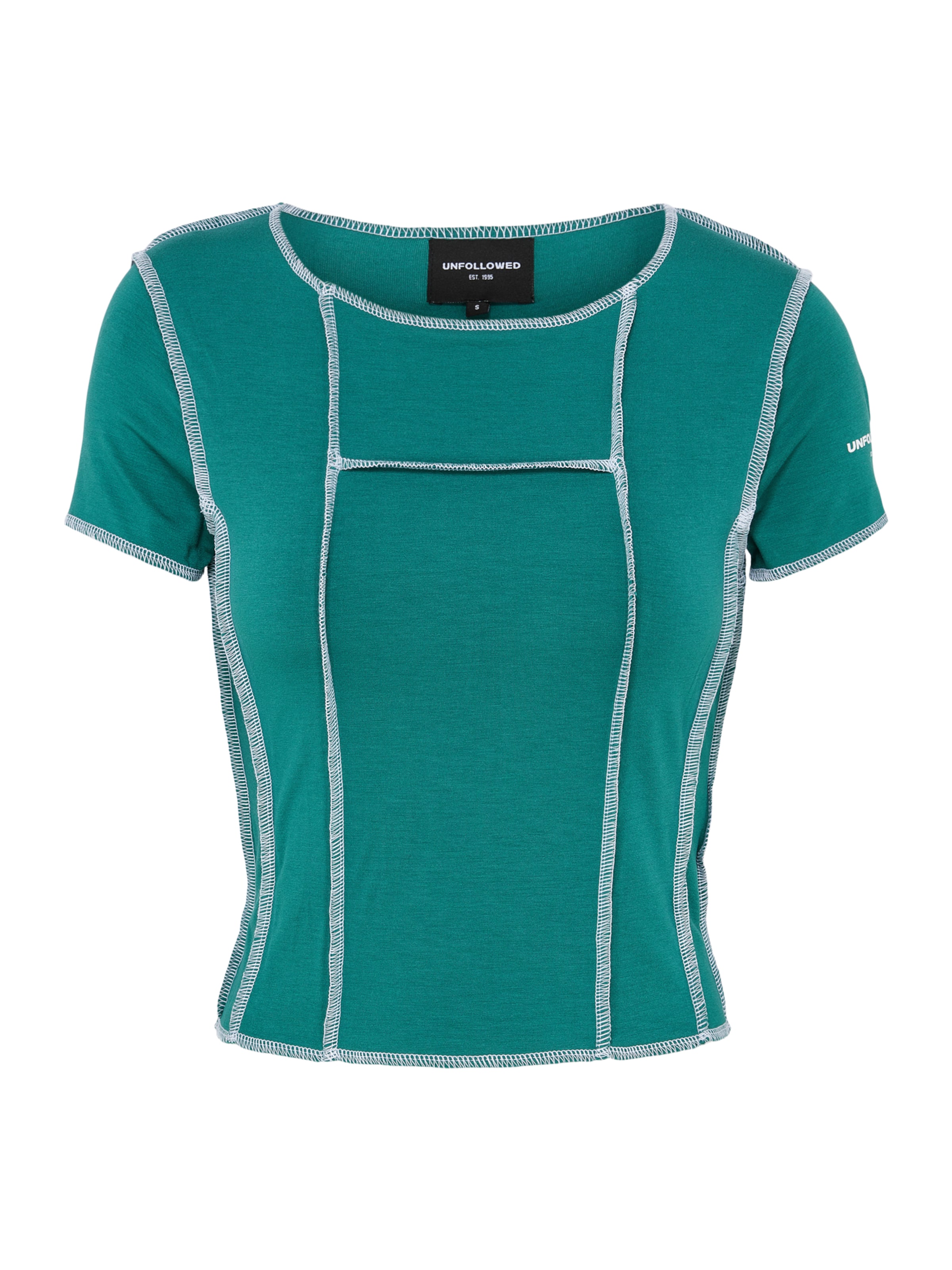 UNFOLLOWED x ABOUT YOU Футболка 'ILLUSION' в Зеленый: спереди