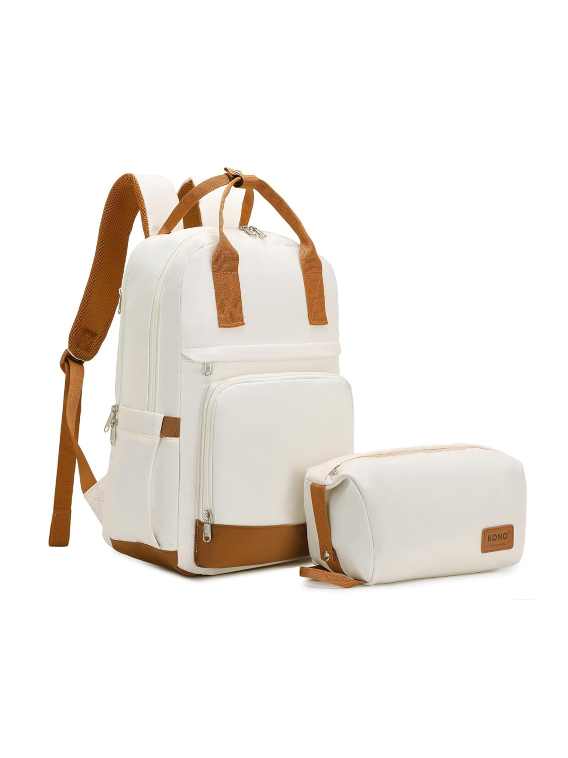 Kono Backpack in Beige: front