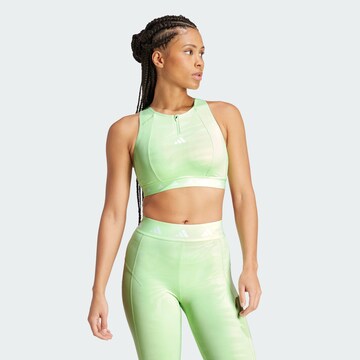 ADIDAS PERFORMANCE Bustier Sport-BH 'Powerimpact' in Grün: Vorderseite