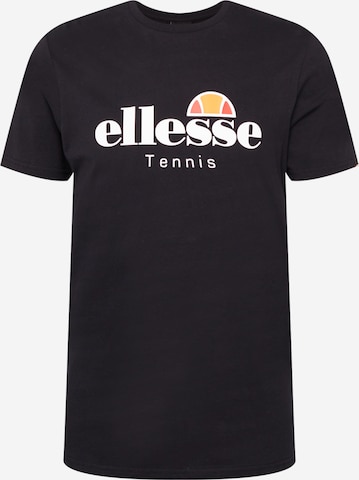 ELLESSE Λειτουργικό μπλουζάκι 'Dritto' σε μαύρο: μπροστά