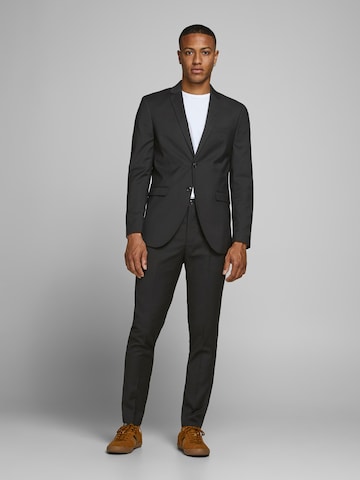 JACK & JONES Slim fit Trousers with creases 'Franco' in Black