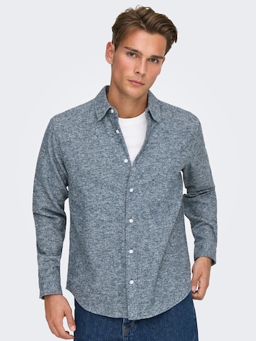 Only & Sons Regular fit Ing - kék: elől