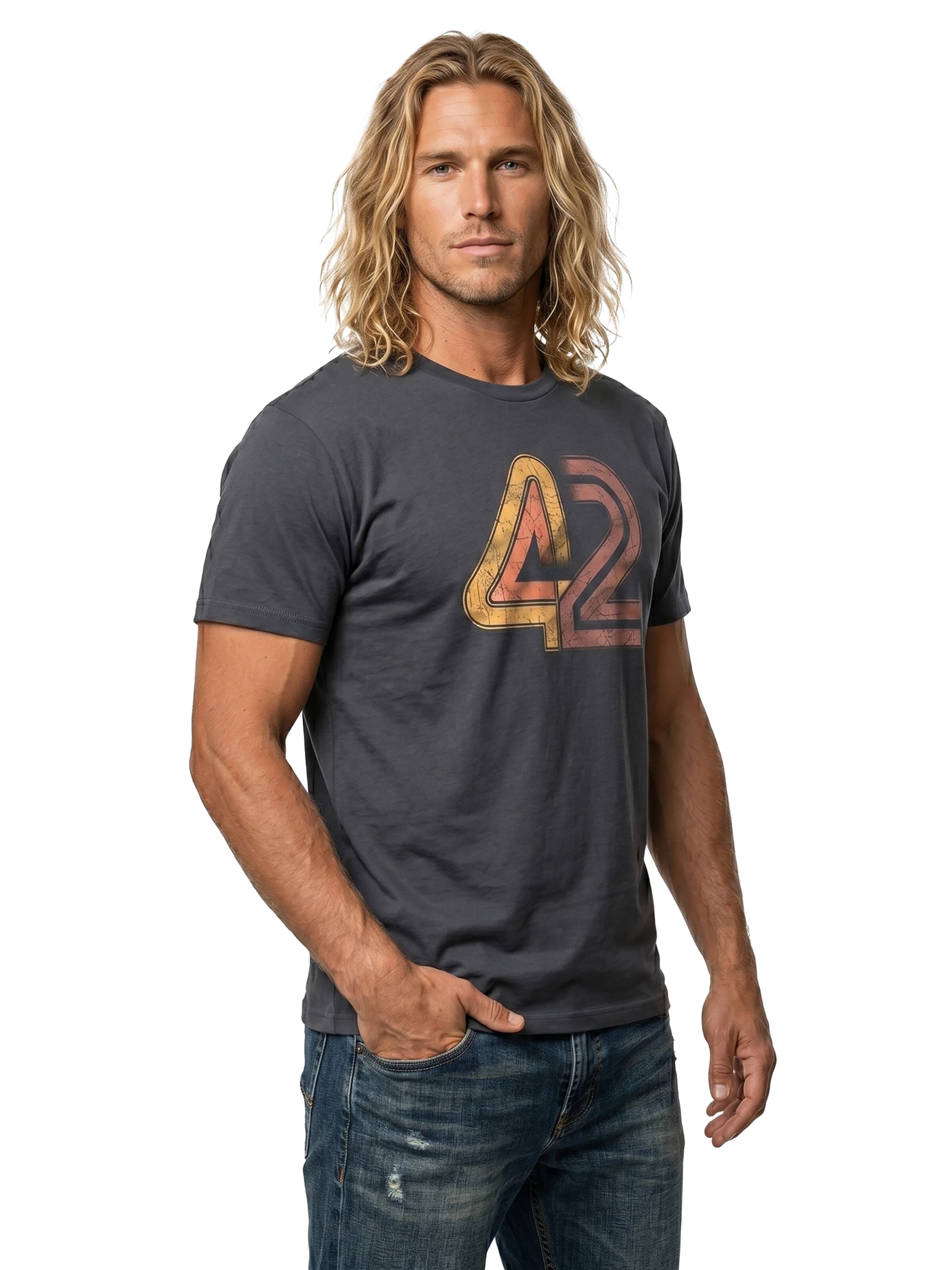 MAKAYA Shirt '42 The Answer' in Grey