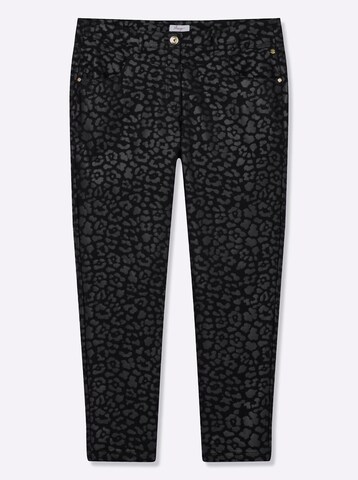 SHEEGO Slimfit Παντελόνι σε μαύρο: μπροστά