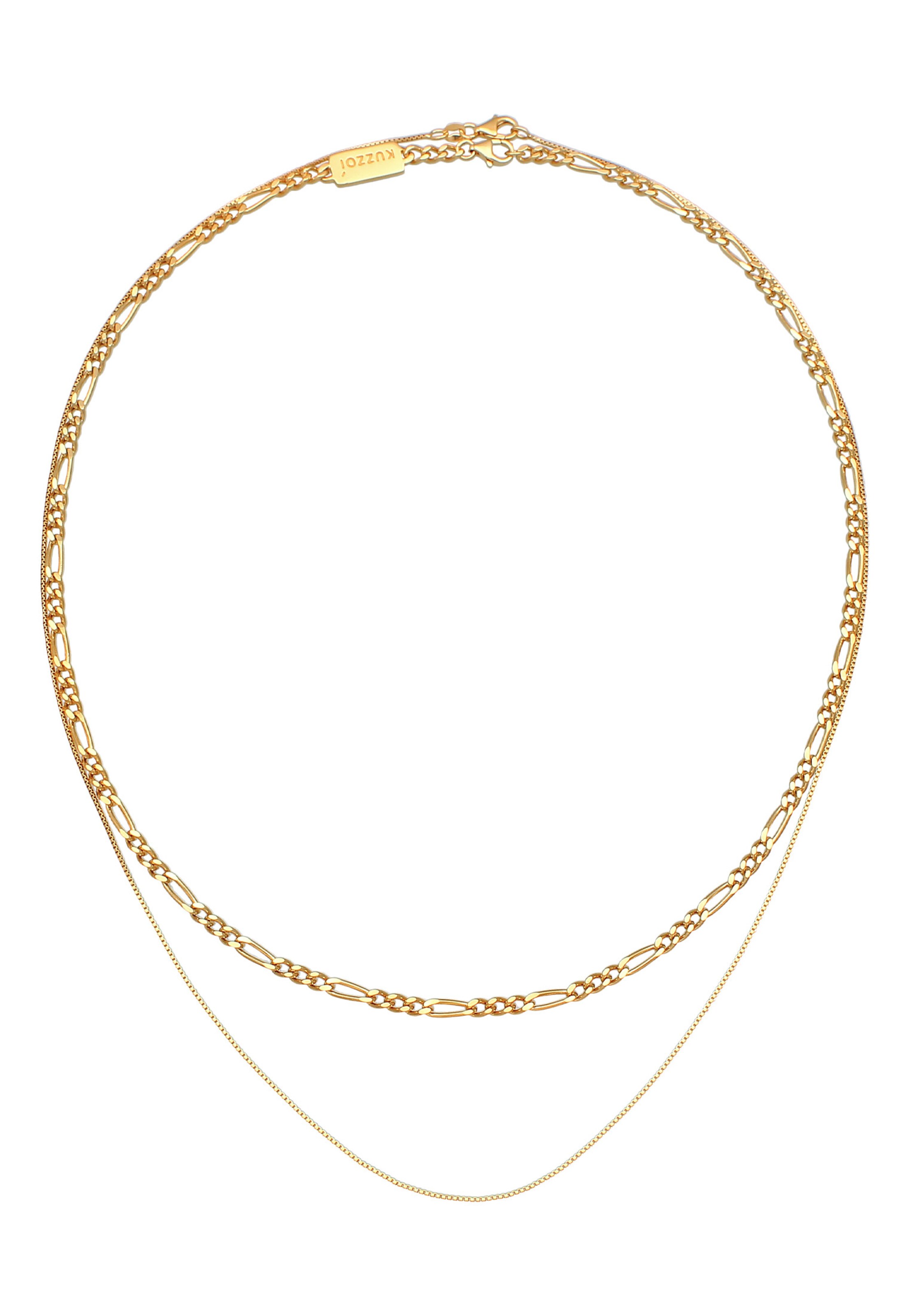 KUZZOI Halskette Basic Kette, Layer in Gold