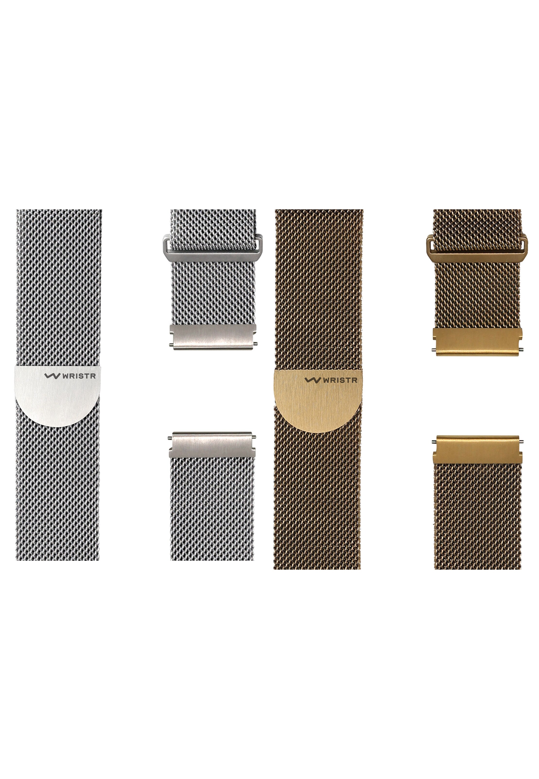 WRISTR Digital Watch 'Milanese' in Gold: front